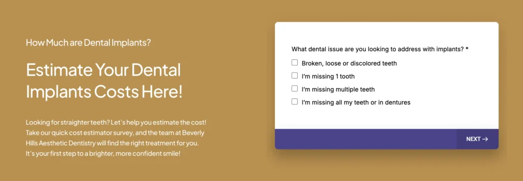 dental implants cost estimation