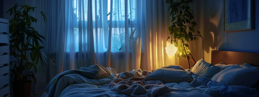 a serene bedroom setting with a peaceful couple sleeping soundly, illuminated by soft moonlight filtering through sheer curtains, symbolizing the tranquility achieved through effective snoring solutions.